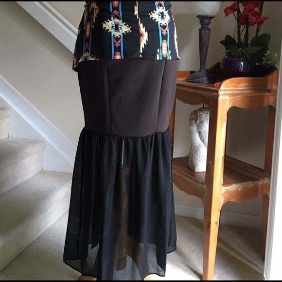 Chic Black Fitted Multi Fabric Plus Maxi Skirt - Picture 4 of 6